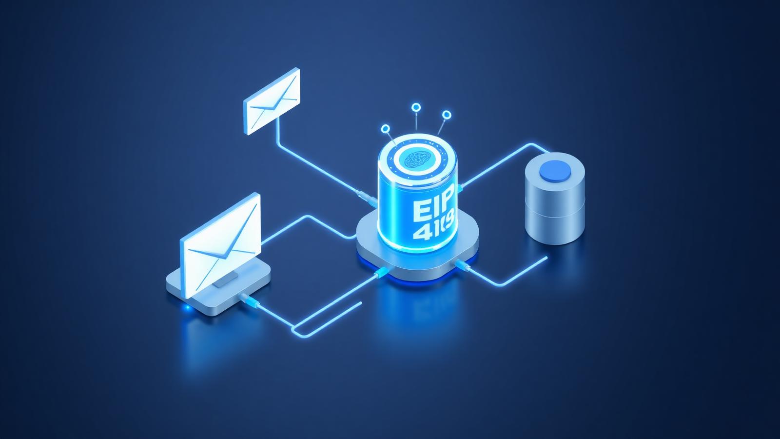A technical diagram showing data flowing from an email attachment through GenAI into a structured ERP database.